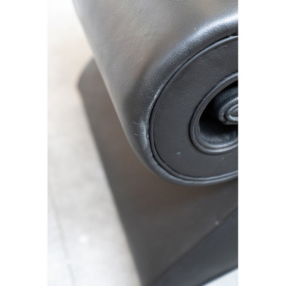 Image 1 of Vintage 2-zitsbank in zwart leer voor Bretz, Duitsland 1998