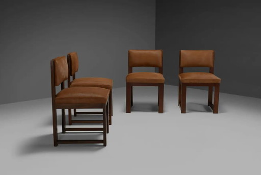 4x Eetkamerstoelen in koeienhuid