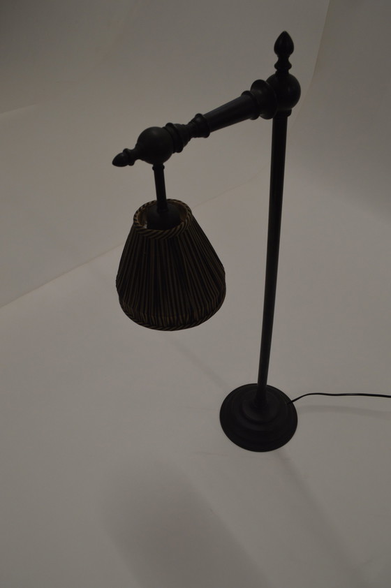 Image 1 of Lamp Dark Brons, Shade Stripes Silk