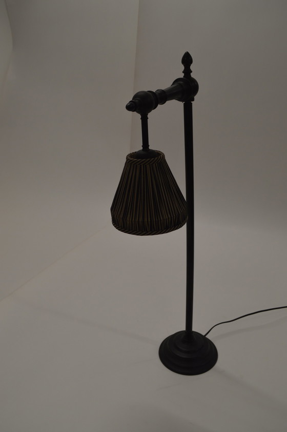 Image 1 of Lamp Dark Brons, Shade Stripes Silk