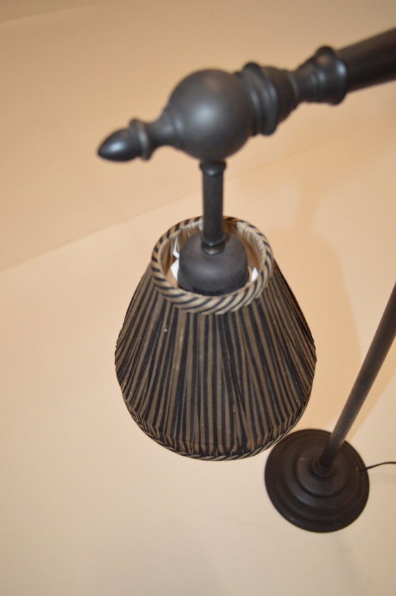 Image 1 of Lamp Dark Brons, Shade Stripes Silk