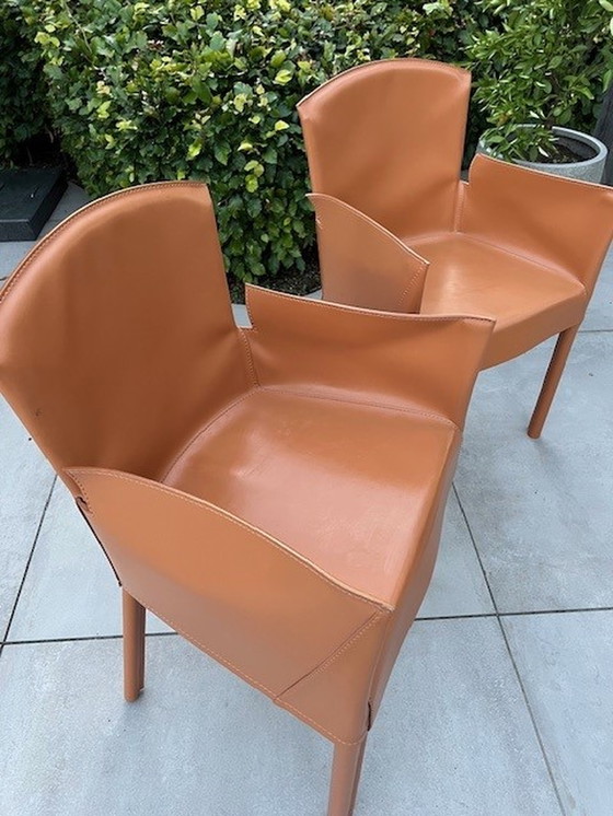 Image 1 of 2x Bottega eetkamerstoelen van Fauciglietti & Bianchi voor Frag Italy