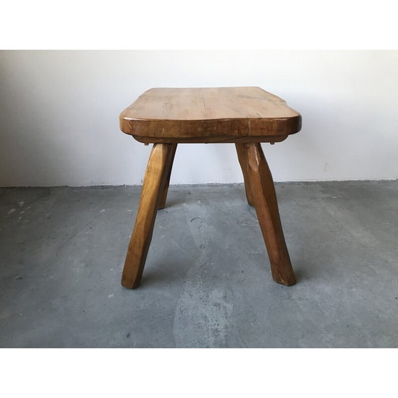 Image 1 of Brutalistische vintage salontafel van massief hout