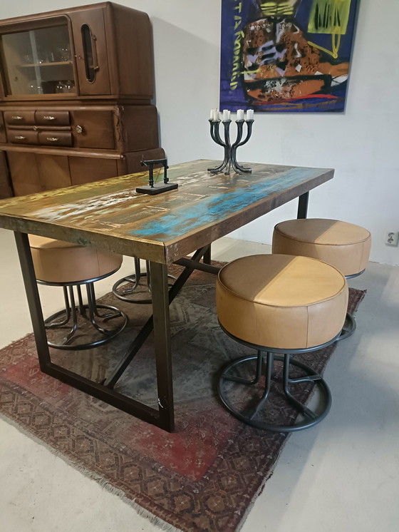 Image 1 of  4 X Lederen Poef