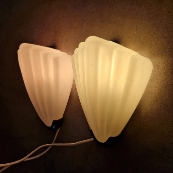 Image 1 of 2 Vintage Wandlampen Artdeco Schelpen Lamp