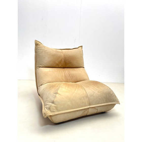 Image 1 of Mid Century leren fauteuil, Italië 1970