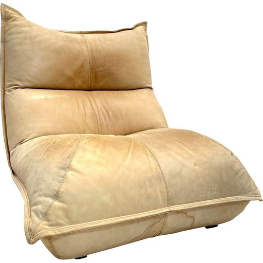 Mid Century leren fauteuil, Italië 1970