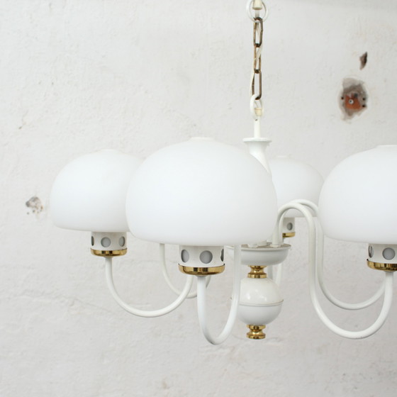 Image 1 of Mid-century melkglazen bollamp