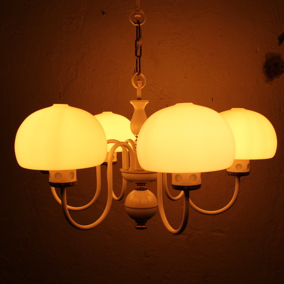 Image 1 of Mid-century melkglazen bollamp