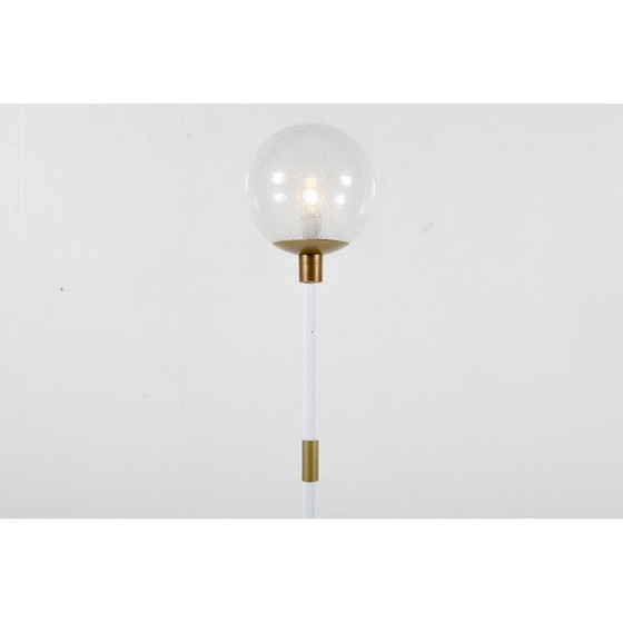 Image 1 of Vintage vloerlamp in wit gelakt metaal en messing van Meyer, Nederland 1960