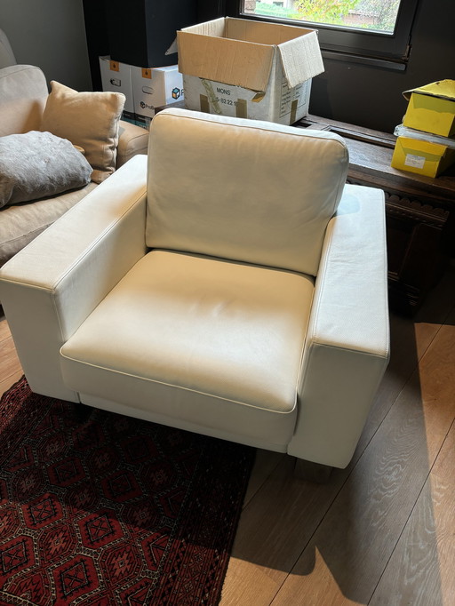 Fauteuil Rolf Benz Ego Leer Wit