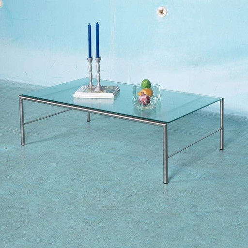 Minimalist glazen salontafel 80s midmod coffee table glass