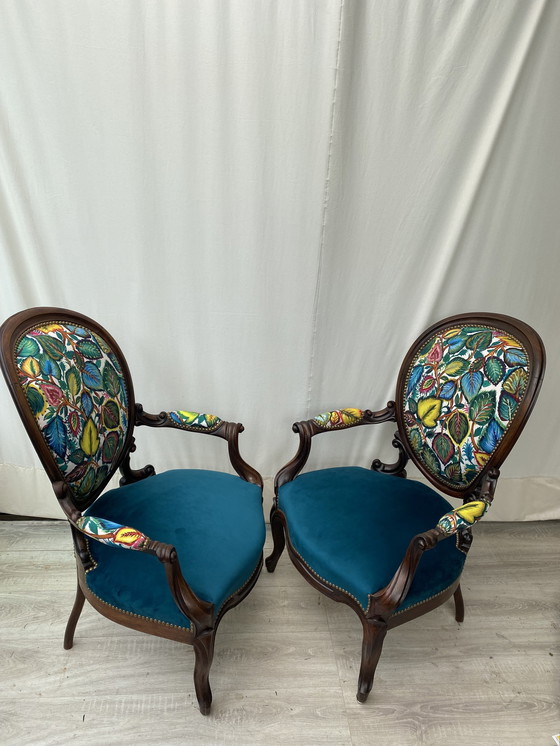 Image 1 of Zitbank met twee fauteuils