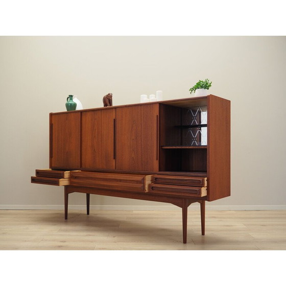 Image 1 of Teakhouten highboard, Deens ontwerp, jaren 1960, productie: Denemarken