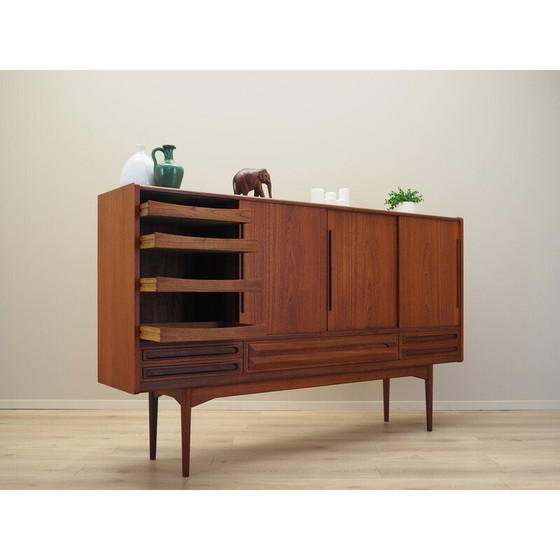 Image 1 of Teakhouten highboard, Deens ontwerp, jaren 1960, productie: Denemarken