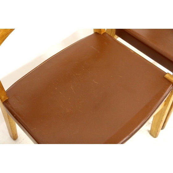 Image 1 of Set van 4 vintage leren stoelen van John Vedel-Rieper voor Erhard Rasmussen, Denemarken 1960