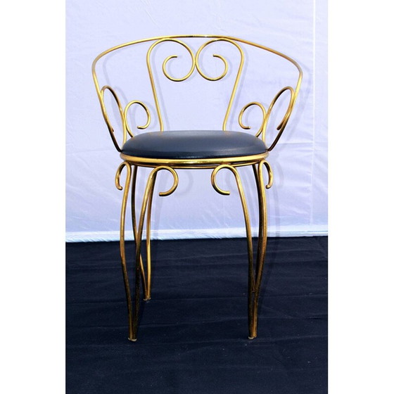 Image 1 of Paar vintage fauteuils met messing krullen 1960