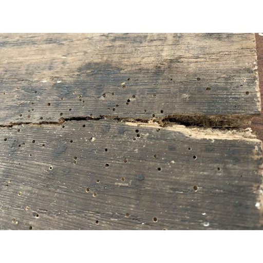 Vintage houten bord "vertraag gevaar