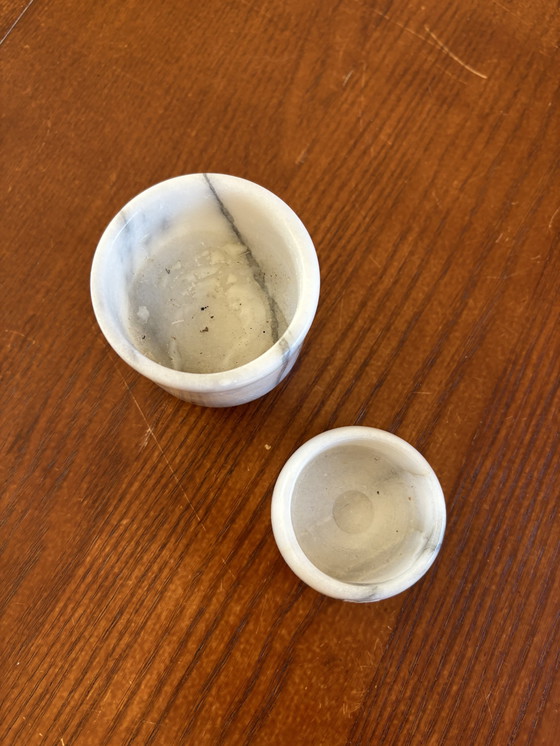 Image 1 of Vintage Hemogram Denemarken Kaarsenhouders Marmer