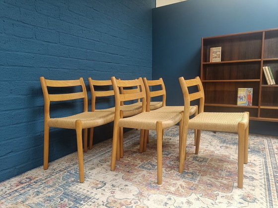 Image 1 of 6X Vintage Niels Moller Stoelen