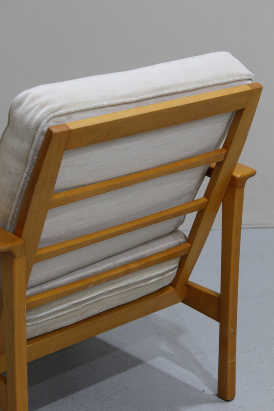 Image 1 of Vintage Fauteuil, Easy Chair - Licht Bruin, Crème, Jaren '60