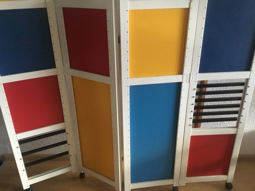 Kamerscherm/Roomdivider Mondriaan Verrijdbaar