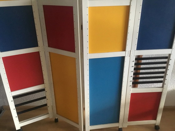 Image 1 of Kamerscherm/Roomdivider Mondriaan Verrijdbaar