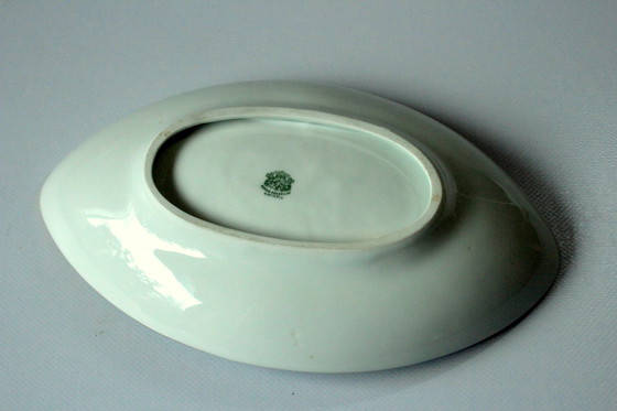 Image 1 of Ikebana Schaal - Insteekvaas - Porselein wit-goud - Gerold/Bavaria - Vintage