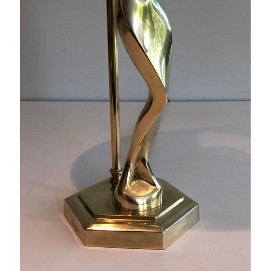 Image 1 of Vintage messing lamp met een gestileerde vrouw, 1970