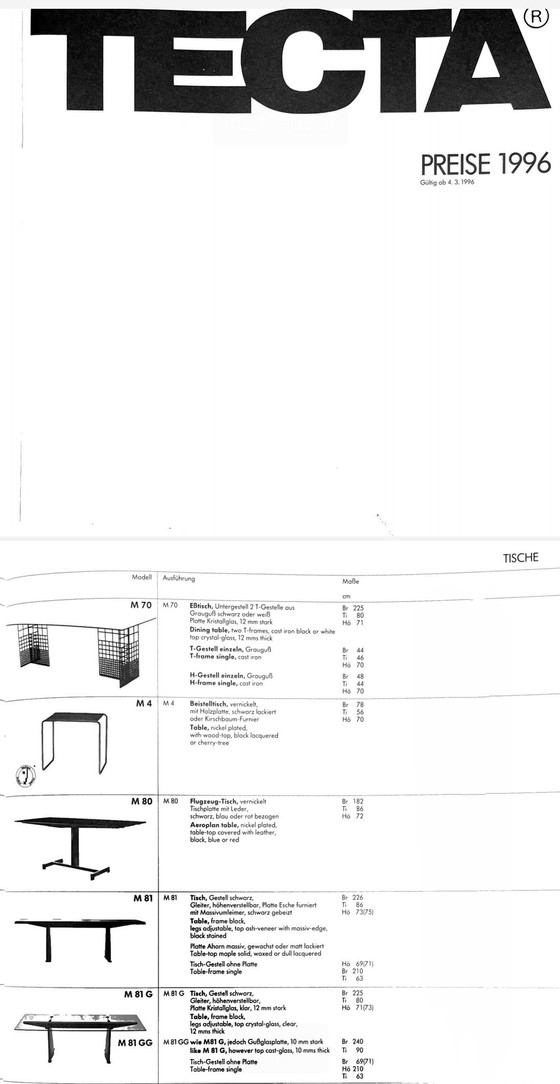 Image 1 of Tecta Trapèze tafel