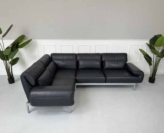 Image 1 of Rolf Benz Plura Leer Blauw Designer Sofa Relaxfunctie