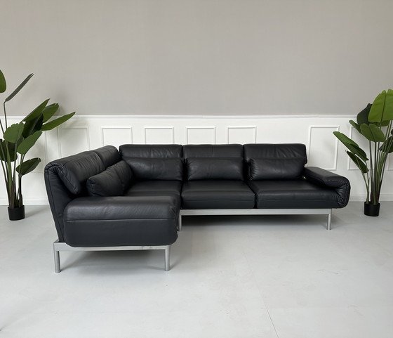 Image 1 of Rolf Benz Plura Leer Blauw Designer Sofa Relaxfunctie