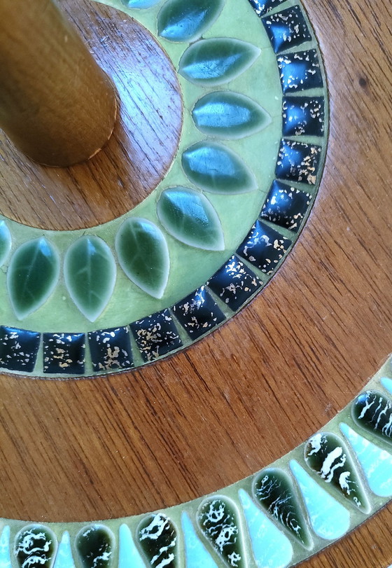 Image 1 of Vintage Geëmailleerd Houten Kaasplateau