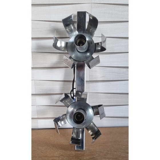 Image 1 of Vintage "Fleur de lumière" wandlamp in verchroomd aluminium van Jacqueline Trocmé voor Oxar, 1970