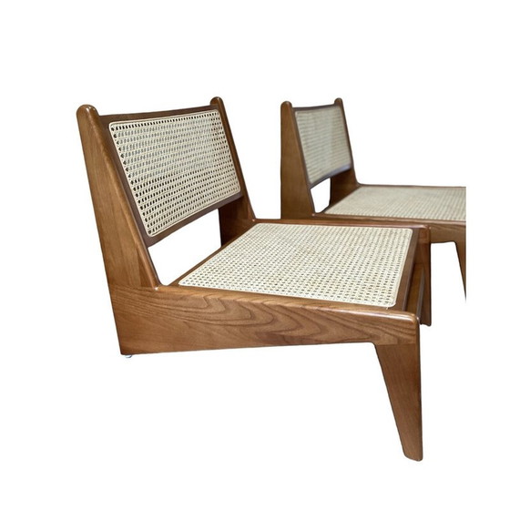Image 1 of Paar vintage fauteuils in rotan en teak, 1950