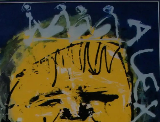 Image 1 of Herman Brood - Ingelijste zeefdruk: Alex (Groot werk!)