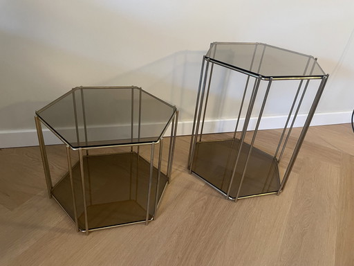 2x Hexagon Bijzettafel