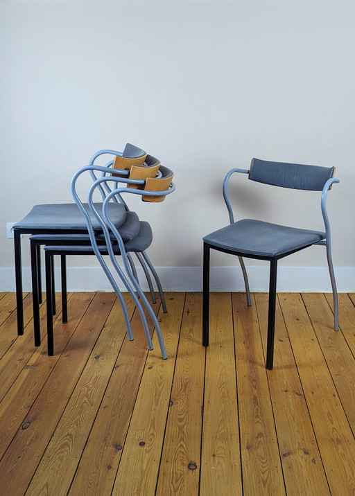 6x Artelano stapelbare "Rio" stoelen van Pascal Mourgue