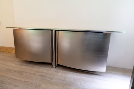 Brushed stainless steel Sideboard