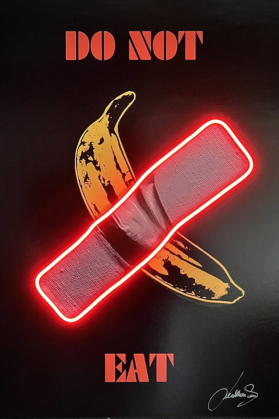 Image 1 of Ledmansion - Eet Deze Banaan Rood Led Muur Kunst Lamp