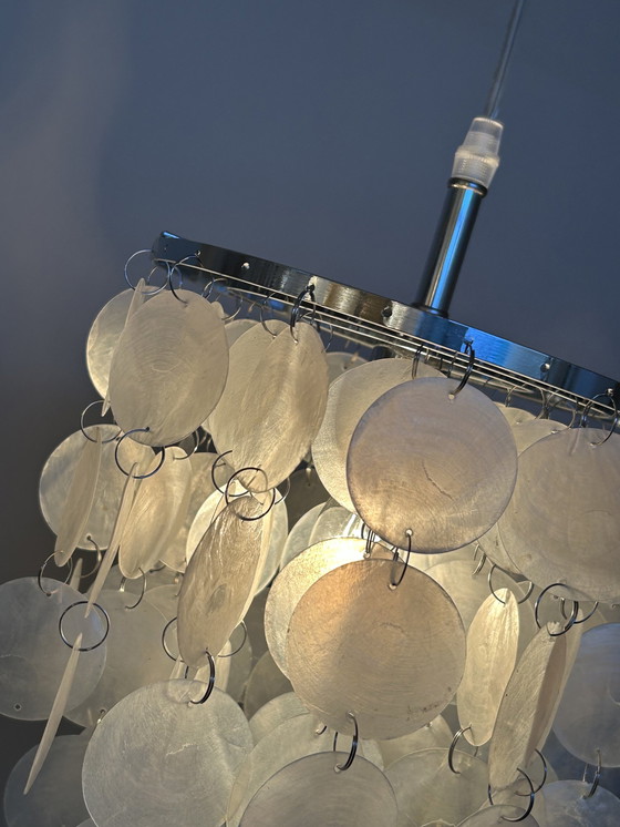 Image 1 of Capiz Schelpen Hanglamp Parelmoer Chrome Frame