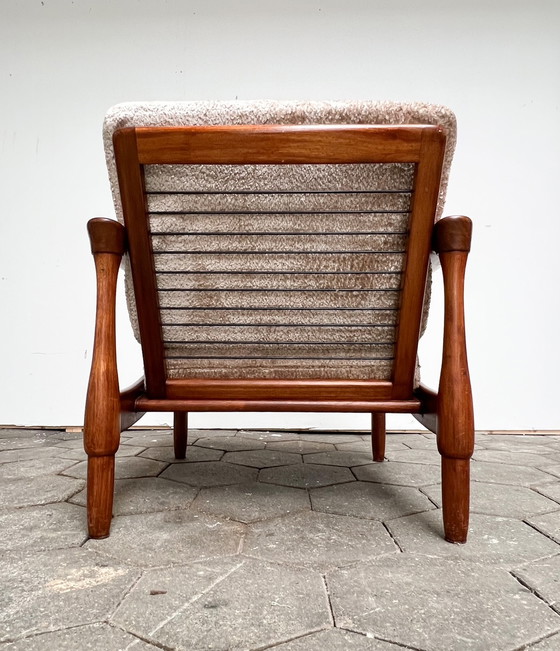 Image 1 of Deense design fauteuil met bouclé kussens, 1970's