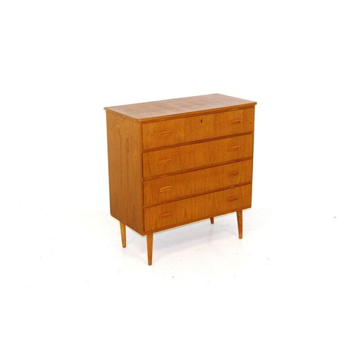 Scandinavische vintage ladekast van teak en beuken, Zweden 1960