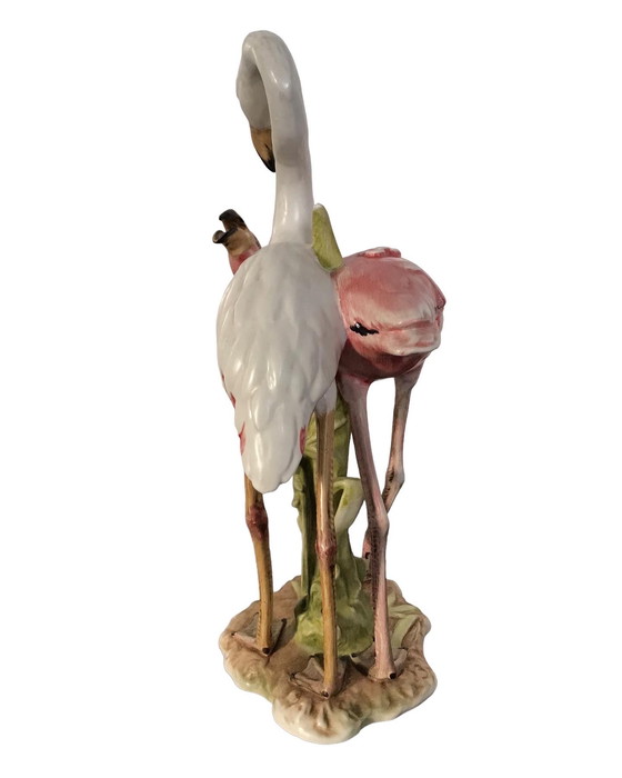 Image 1 of Goebel porseleinen beeld van 2 Flamingo’s