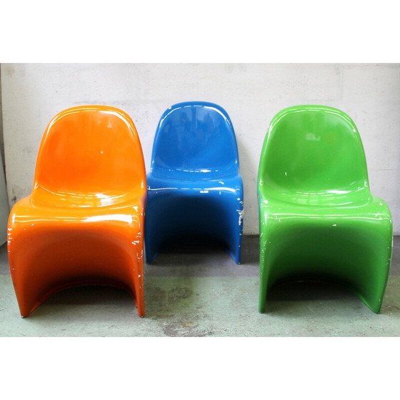 Image 1 of Set van 3 vintage stoelen van glasvezel van Verner Panton voor Vitra