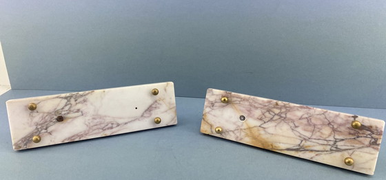 Image 1 of Set Art Deco Boekensteunen Met Pauwen