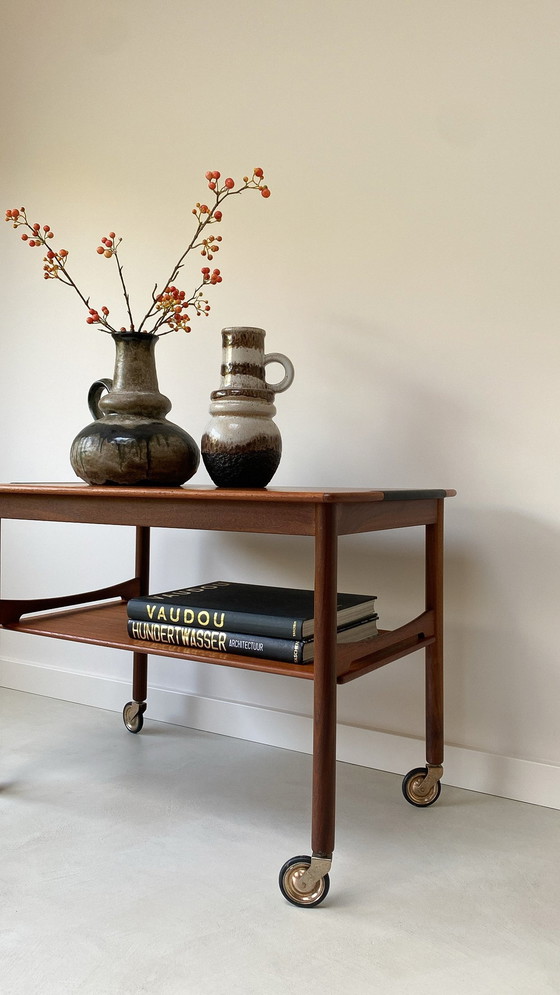 Image 1 of Deense Teak Houten Trolley 