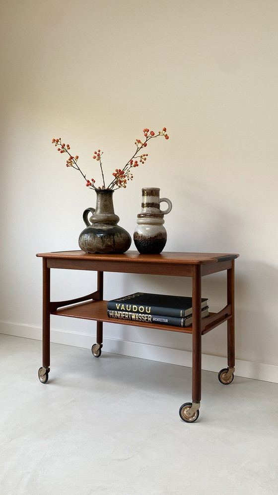 Image 1 of Deense Teak Houten Trolley 