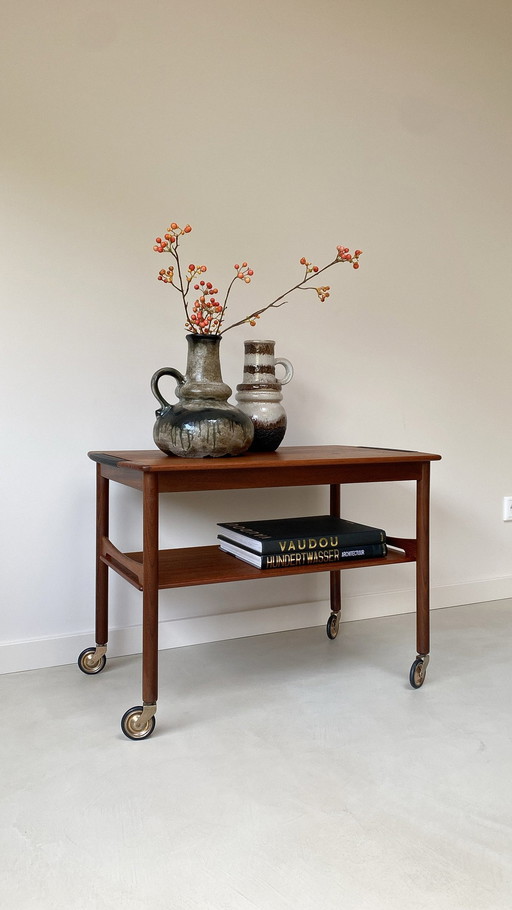 Deense Teak Houten Trolley 