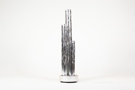 Image 1 of 1X unieke vintage toorts gesneden Brutalistische tafellamp